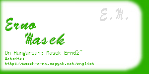 erno masek business card